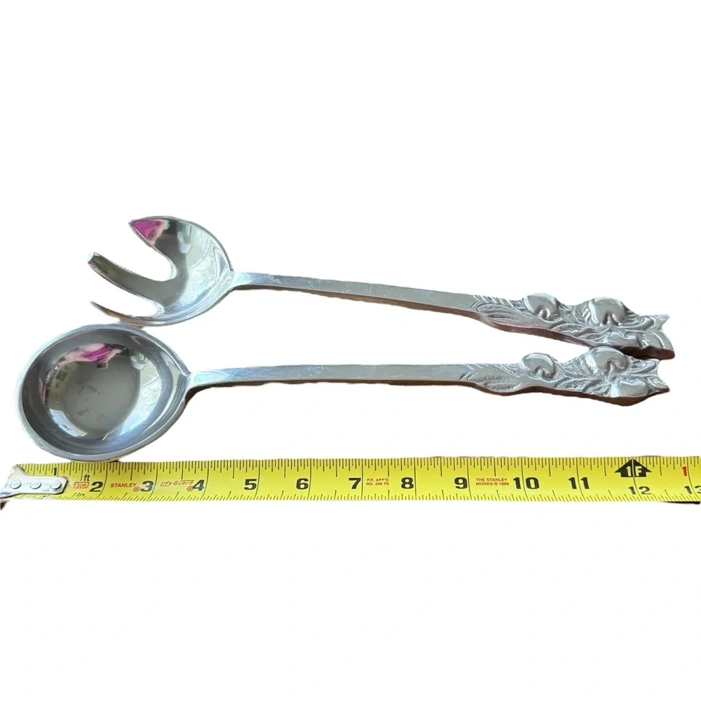 Salad Servers Spoon Fork Huge Aluminum